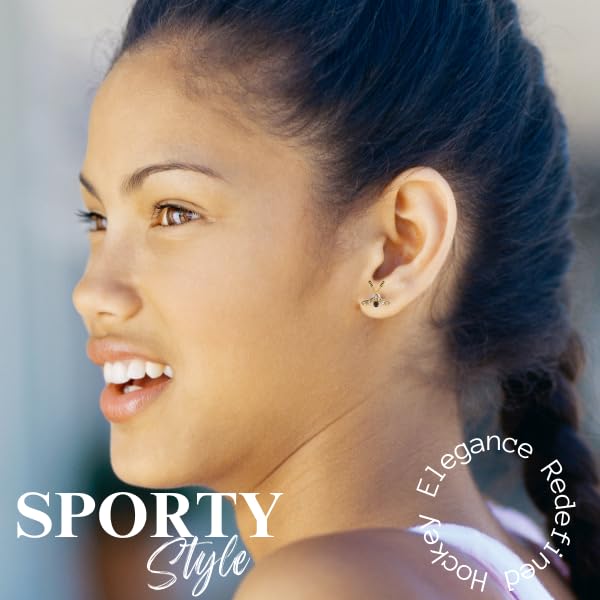 Hockey Earrings for Women - Ice Hockey Jewelry Gifts for Female Players, Moms & Fans - Dangle Charm Earrings for Sports Lovers - Perfect for Games, Parties & Everyday Wear