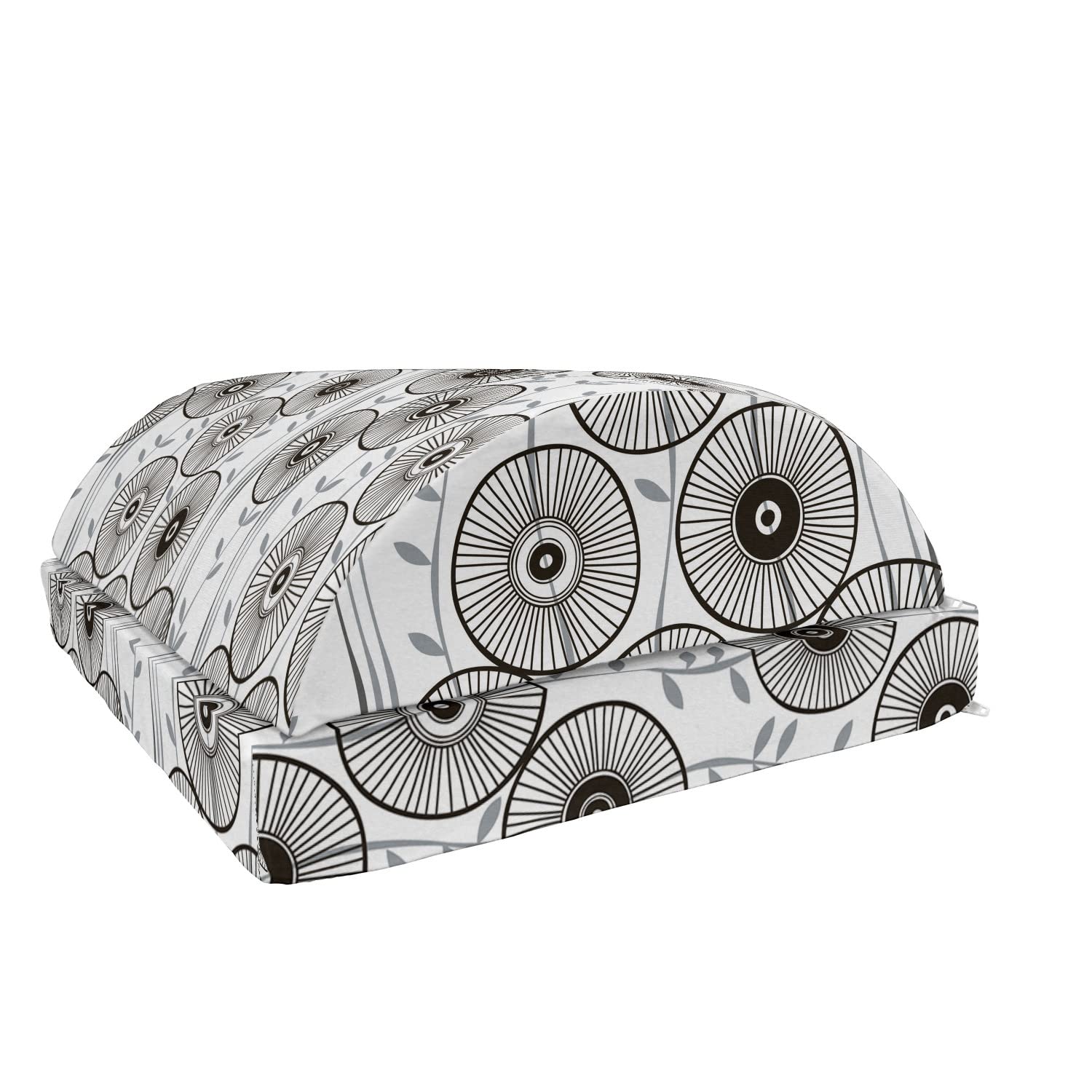 Ambesonne Abstract Foot Rest with Non-Slip Backing - Adjustable Ergonomic Memory Foam Leg Support for Office & Home - Dark Taupe Grey Wagon Wheel Design - Perfect for Work, Gaming & Relaxation