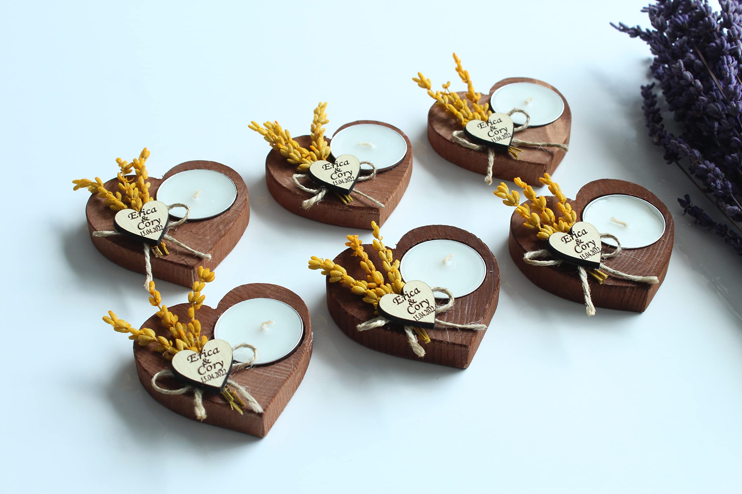 100-Piece Personalized Heart-Shaped Candle Holders - Elegant Wedding Favors, Birthday Gifts & Bridal Shower Candles - Perfect for Romantic Decor, Memorial Services & Guest Favors - Includes Tealights for Warm Ambiance