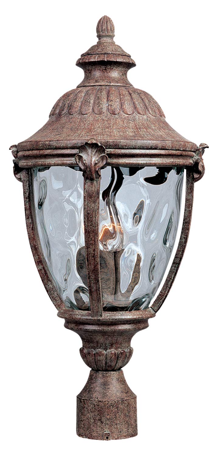 Earth Tone Water Glass Post Light - Set of 3 Outdoor Wall Sconces for Patio, Garden, and Porch Lighting | Weather-Resistant & Decorative Exterior Fixtures