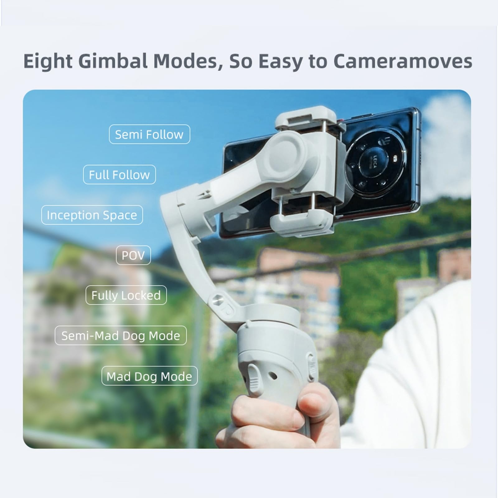 3-Axis Foldable Phone Gimbal Stabilizer with Face Tracking for iPhone 16/16 Pro Max/15/15 Pro & Android - Smartphone Stabilizer for TikTok, YouTube Vlogging & Smooth Video Recording - Perfect for Travel, Live Streaming and Content Creation