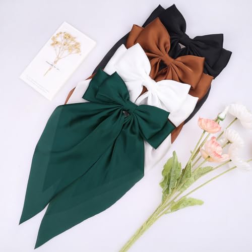 Satin Clips- Black, Brown, Dark Green, White