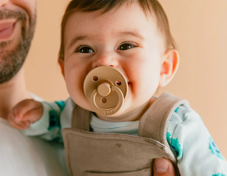 BIBS Original Natural Rubber Latex Pacifiers - Anatomical Nipple, BPA-Free Baby Soothers (2-Pack) for Newborns & Infants - Perfect for Daycare, Travel & Bedtime Comfort