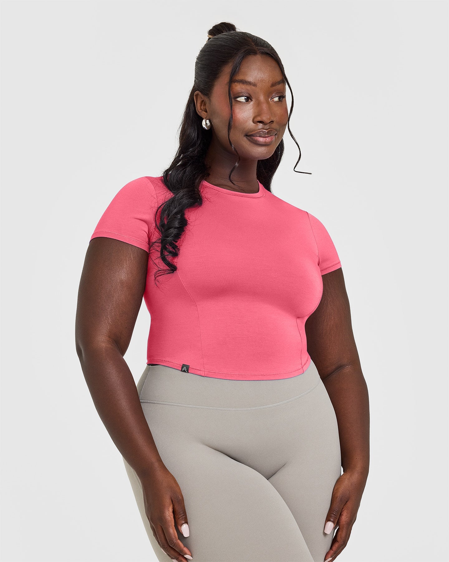 Mellow™ Soft Mid Short Sleeve T-Shirt for Women | Velvet Pink Cotton Comfortable Casual Tee | Perfect for Everyday Wear, Outings & Relaxing