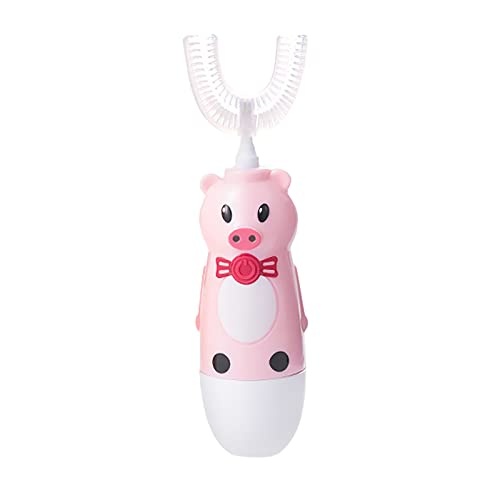 Simayixx Kids Electric Toothbrush Set - Battery Powered Toothbrush with Soft Bristles & Cute Animal Cover, Gentle Oral Care for Children - Teeth Whitening & Easy On/Off (Pink) - Perfect for Toddler Dental Hygiene & Morning/Nighttime Brushing Routine