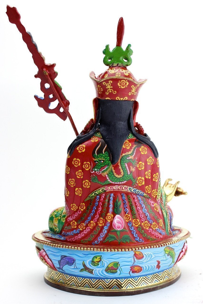 Hand Painted Unique 9 Inch Padmasambhava Statue - Tibetan Buddhist Meditation & Home Altar Decor for Spiritual Practice
