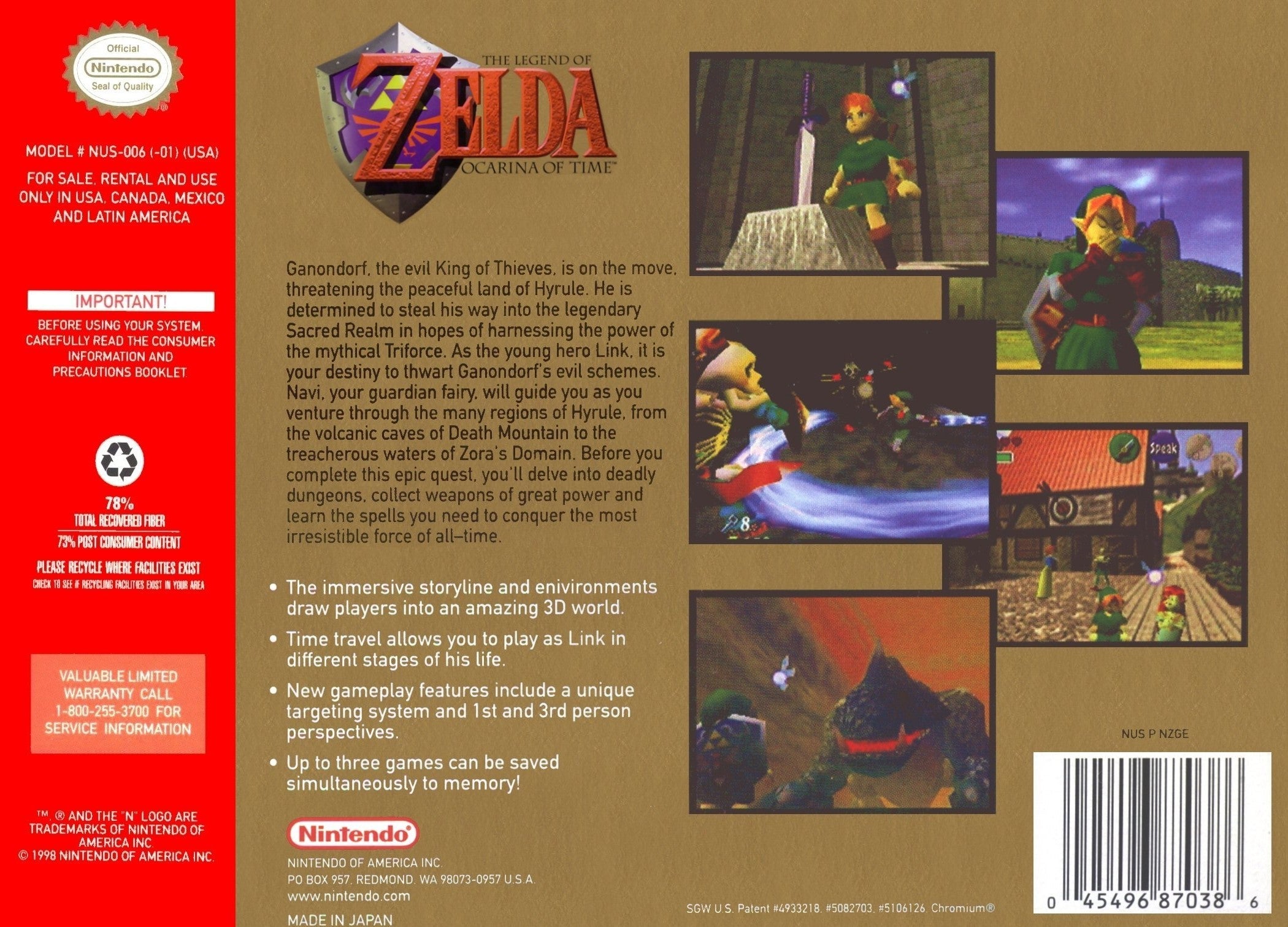 The Legend of Zelda: Ocarina of Time - Classic Nintendo 64 Adventure Game for Switch & 3DS | Perfect for RPG Fans & Retro Gaming Enthusiasts
