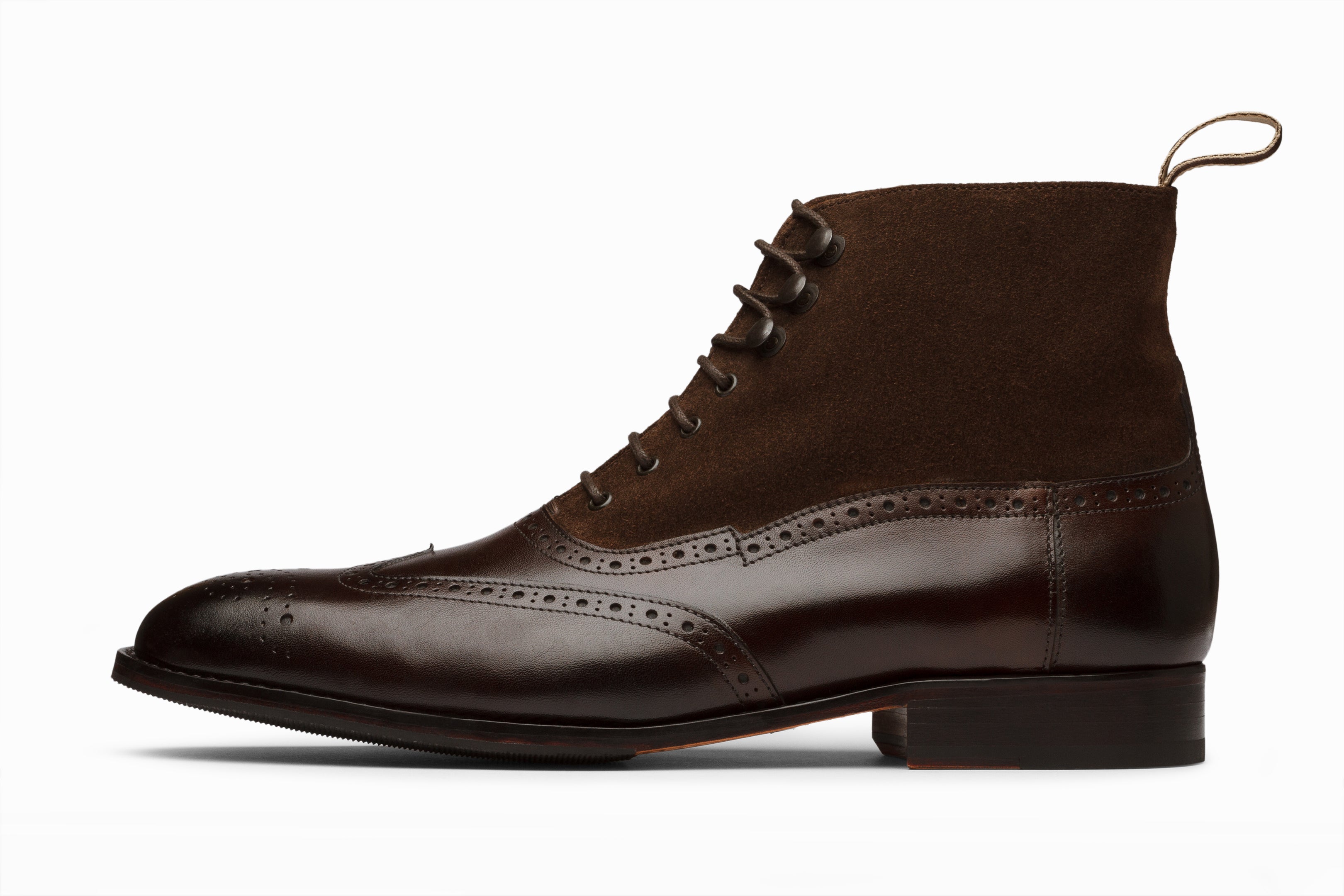 Premium Suede & Leather Balmoral Boots for Men - Dark Brown | Classic Dress Shoes for Business, Office & Formal Occasions