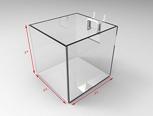 FixtureDisplays® 4-Pack Clear Acrylic Slatwall Candy Bins - Plexiglass Organizer for Pens, Pencils, Rulers & Small Office Supplies (100800-4PK-NF) - Perfect for Retail Stores, Classrooms & Home Office Organization