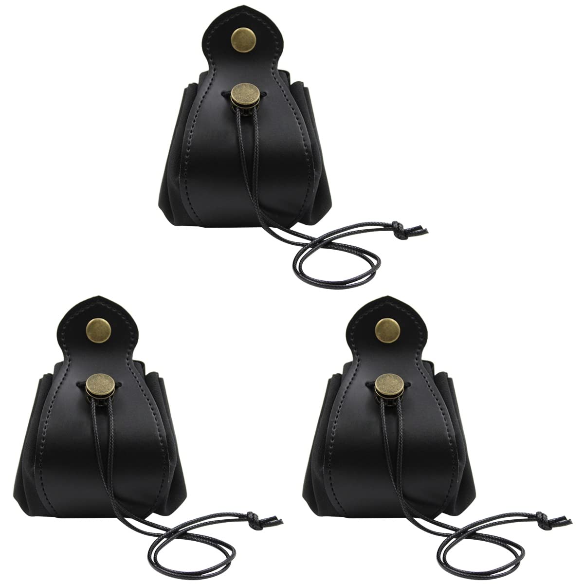 Genuine Leather Dice Storage Bag with Drawstring & Button - Decorative Tray for D&D Dice, Jewelry, Coins & Accessories | Perfect for Tabletop Gaming, Travel & Organizing Small Items