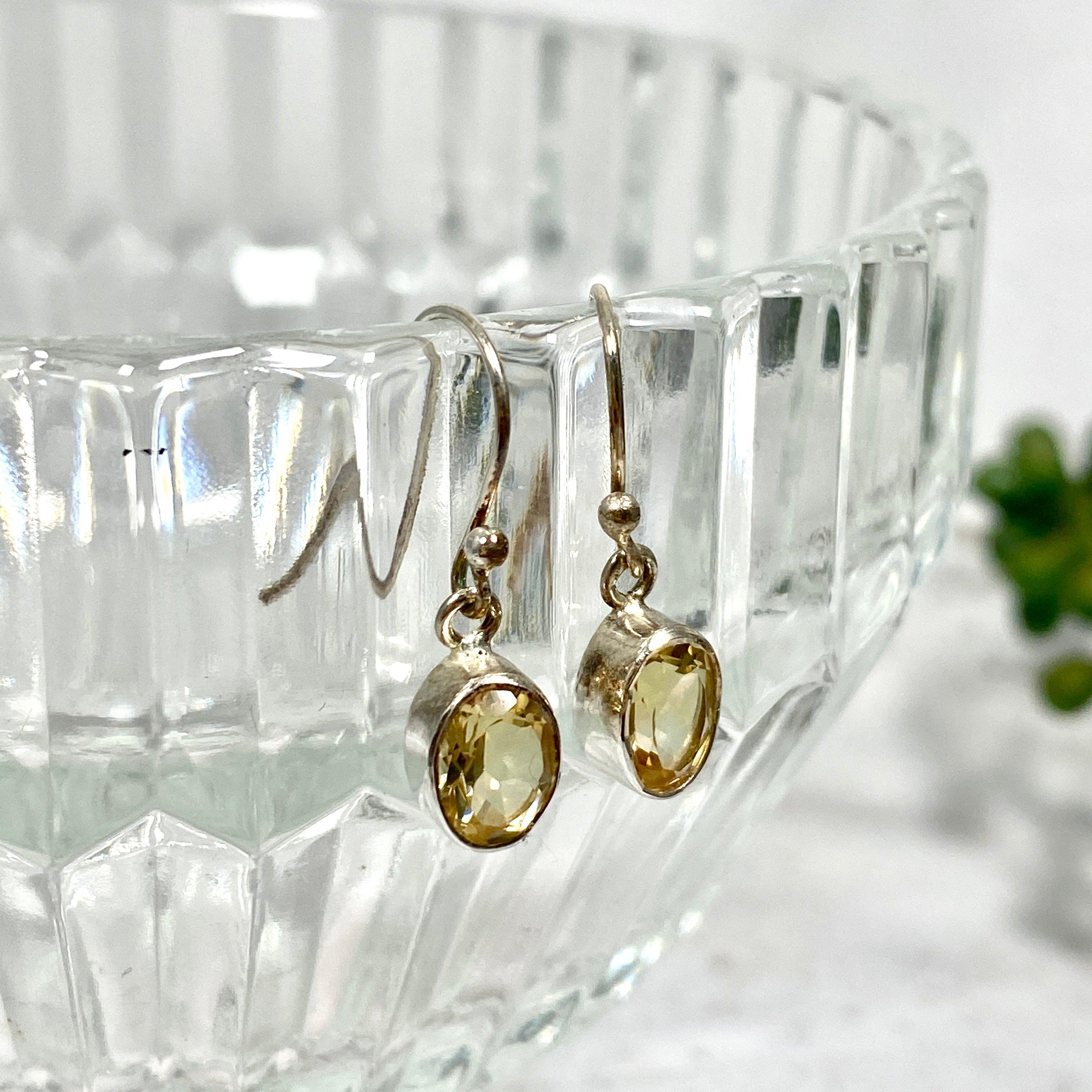 Natural Citrine Gemstone Petite Oval Faceted Stud Earrings R2363 CTO - Elegant Jewelry for Women, Perfect for Parties, Weddings & Daily Wear