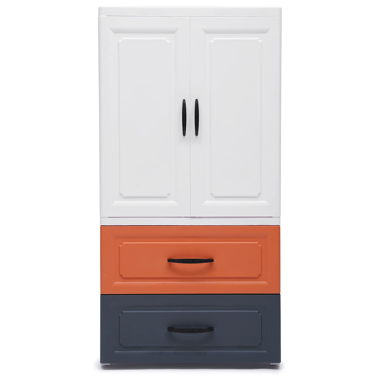 Eapmic 2-Drawer Plastic Storage Cabinet - Tall Standing Dresser for Bedroom, Closet & Nightstand (22.4 x 15.7 x 43.3 Inches) - Space-Saving Organizer for Clothes, Toys & Home Essentials - Available in 3 Colors