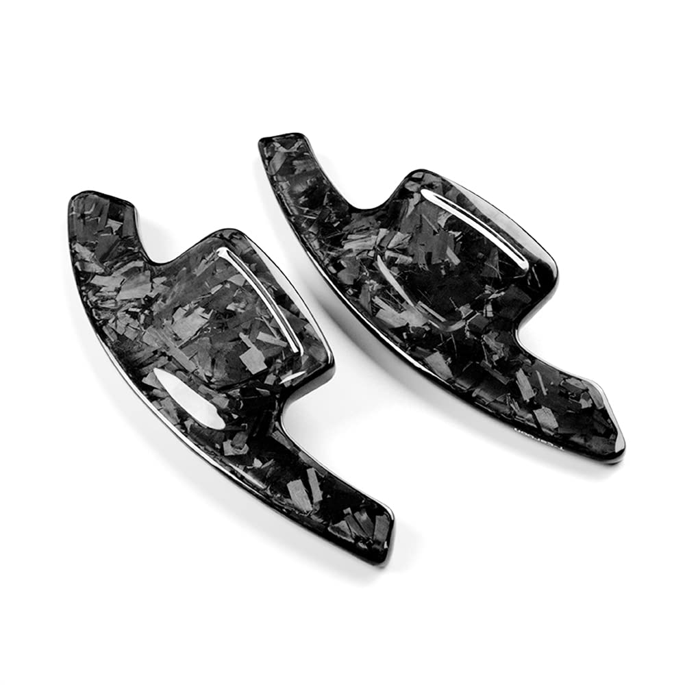 HIBEYO Real Carbon Fiber Steering Wheel Paddle Shifter Extensions for Audi A4 A6 A7 A8 A3L (2019-2021) - Black | Premium Car Accessories for Enhanced Driving Experience & Performance Upgrades