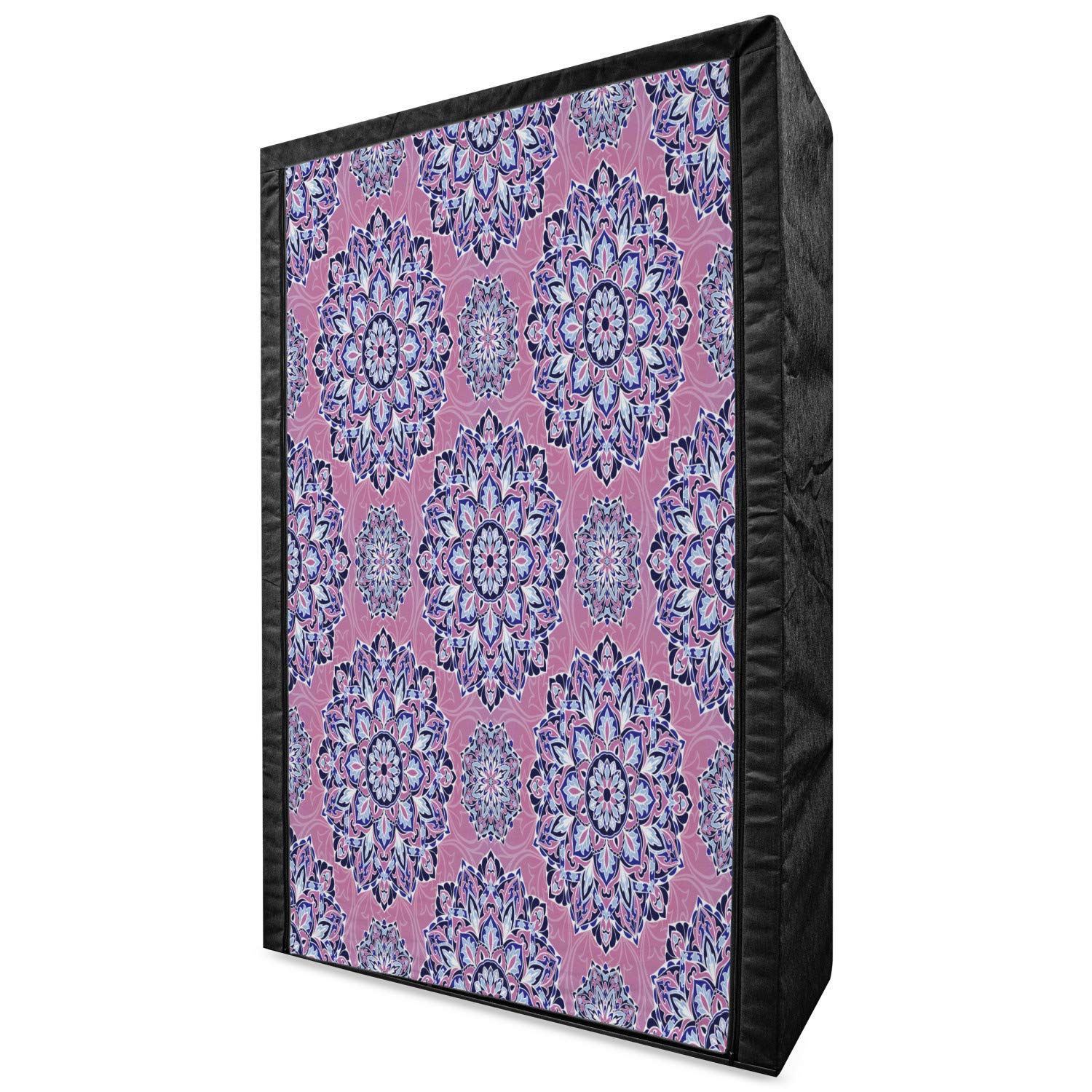 Ambesonne Purple Mandala Portable Fabric Wardrobe - Middle Eastern Oriental Design with Ornamental Lines - 42.5