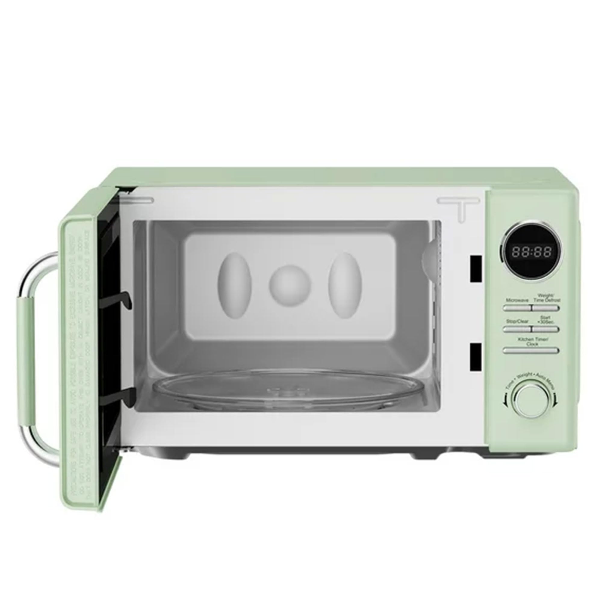 Magic Chef Retro Countertop Microwave Oven - 0.7 Cu Ft Compact Microwave with Classic Design in Green | Perfect for Small Kitchens, Dorms, Offices & RV Cooking