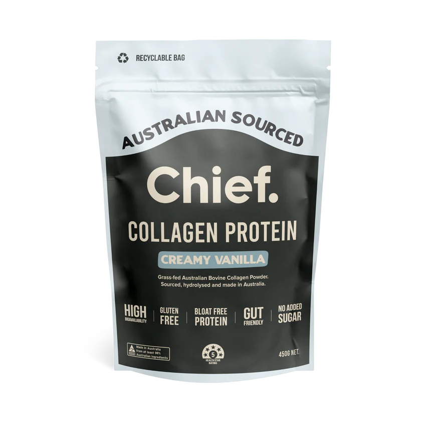 Grass-Fed Collagen Protein Powder - Creamy Vanilla Flavor | Supports Skin, Hair & Joint Health | Perfect for Smoothies, Coffee & Baking
