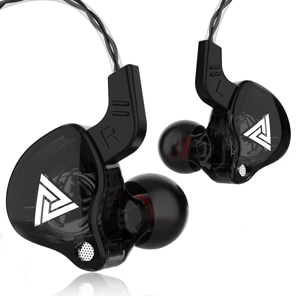 QKZ AK6 Gaming Earbuds with Microphone - 3.5mm HiFi In-Ear Headphones for Running, Sports & Music - Noise Isolating Wired Earphones with Mic (Black) - Perfect for Gaming, Workouts & Commuting