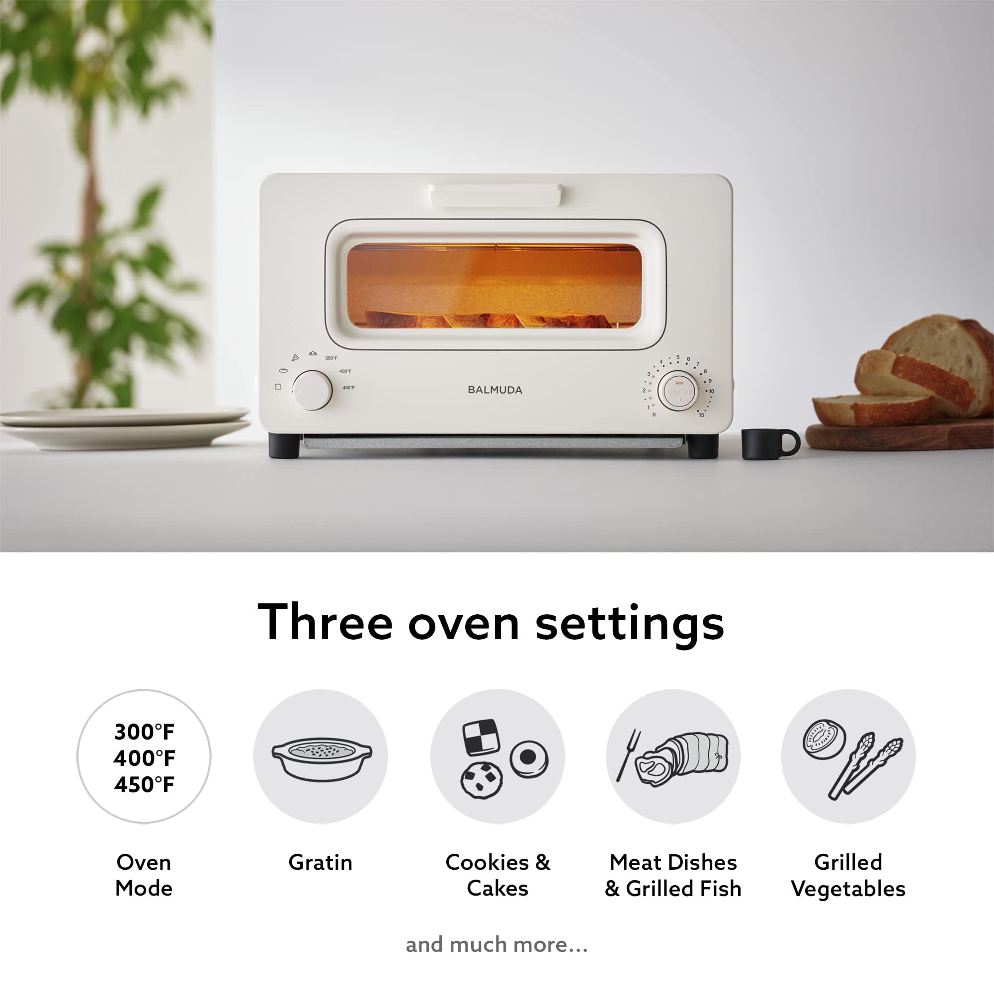 BALMUDA The Toaster - Premium Steam Oven Toaster with 5 Cooking Modes for Sandwich, Artisan Bread, Pizza & Pastry | Compact Countertop Design with Baking Pan | K01M-CG Charcoal Gray | Perfect for Small Kitchens, Dorms & Breakfast Stations