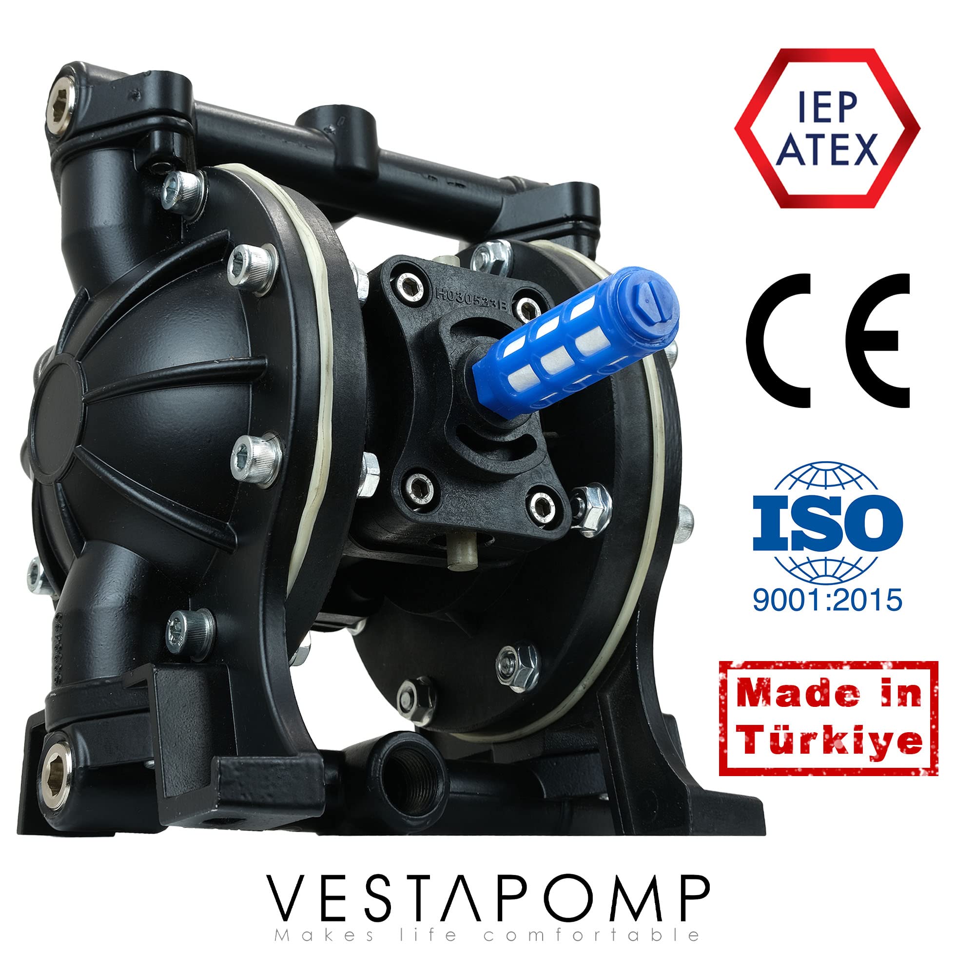 Vestapomp Air Operated Double Diaphragm Pump - 1/2