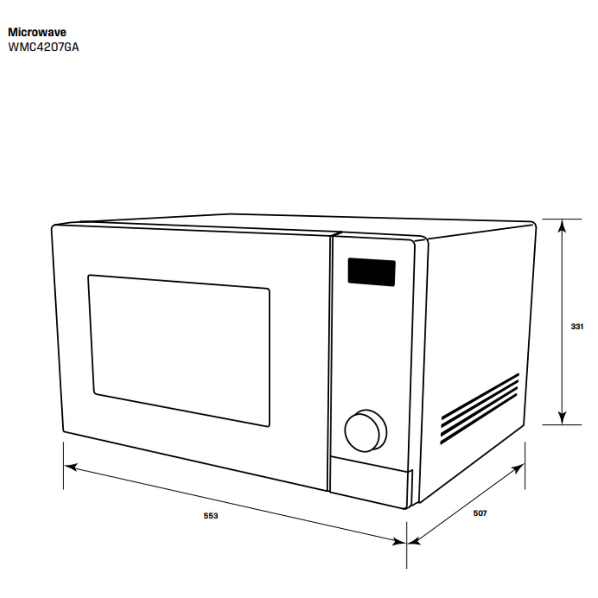 Westinghouse 42L Dark Grey Freestanding Convection Microwave Oven WMC4207GA - Countertop Microwave for Kitchen, Home, Office & Dorm | Fast Cooking & Reheating | Stylish & Space-Saving Design