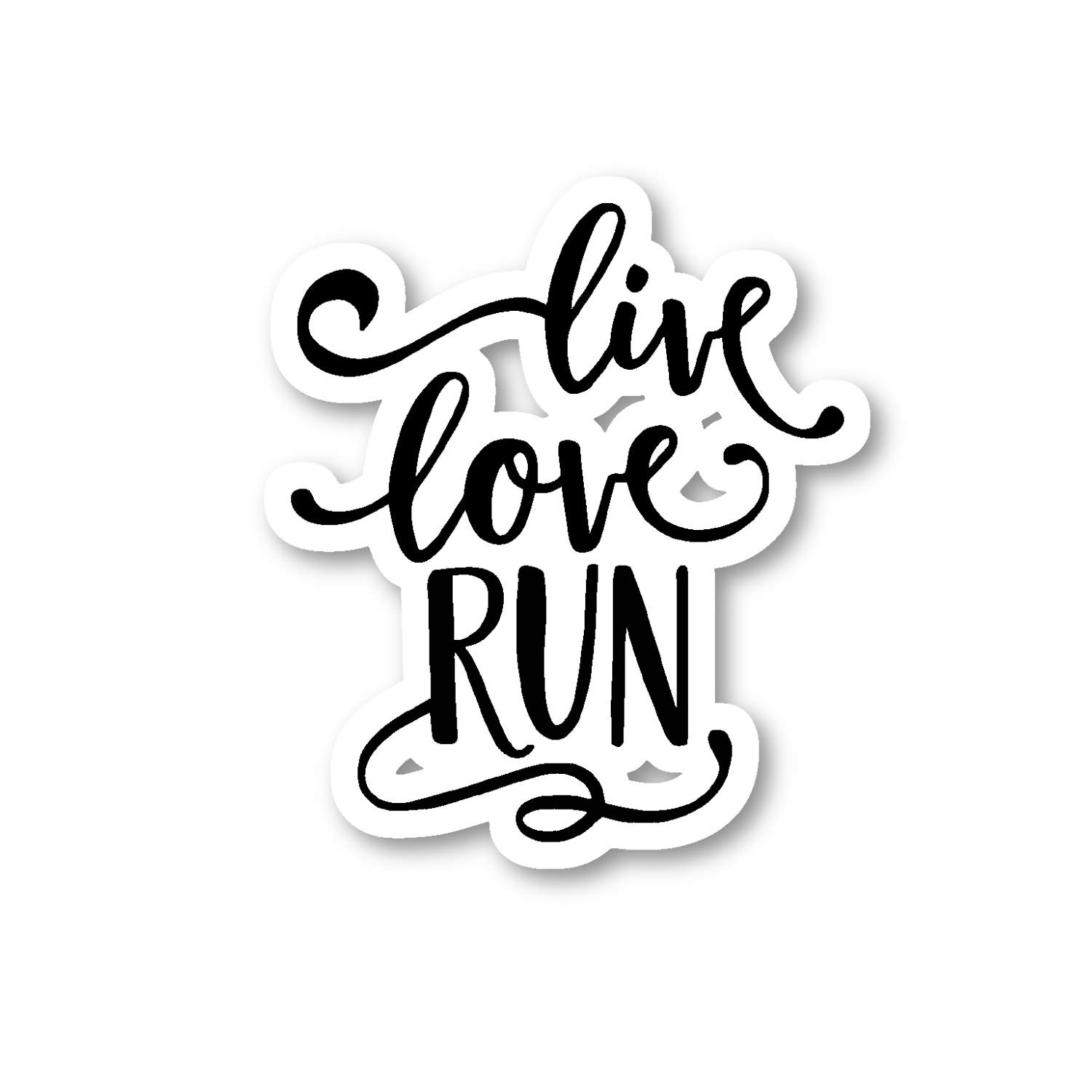 Live Love Run Inspirational Quote Vinyl Stickers - 2.5