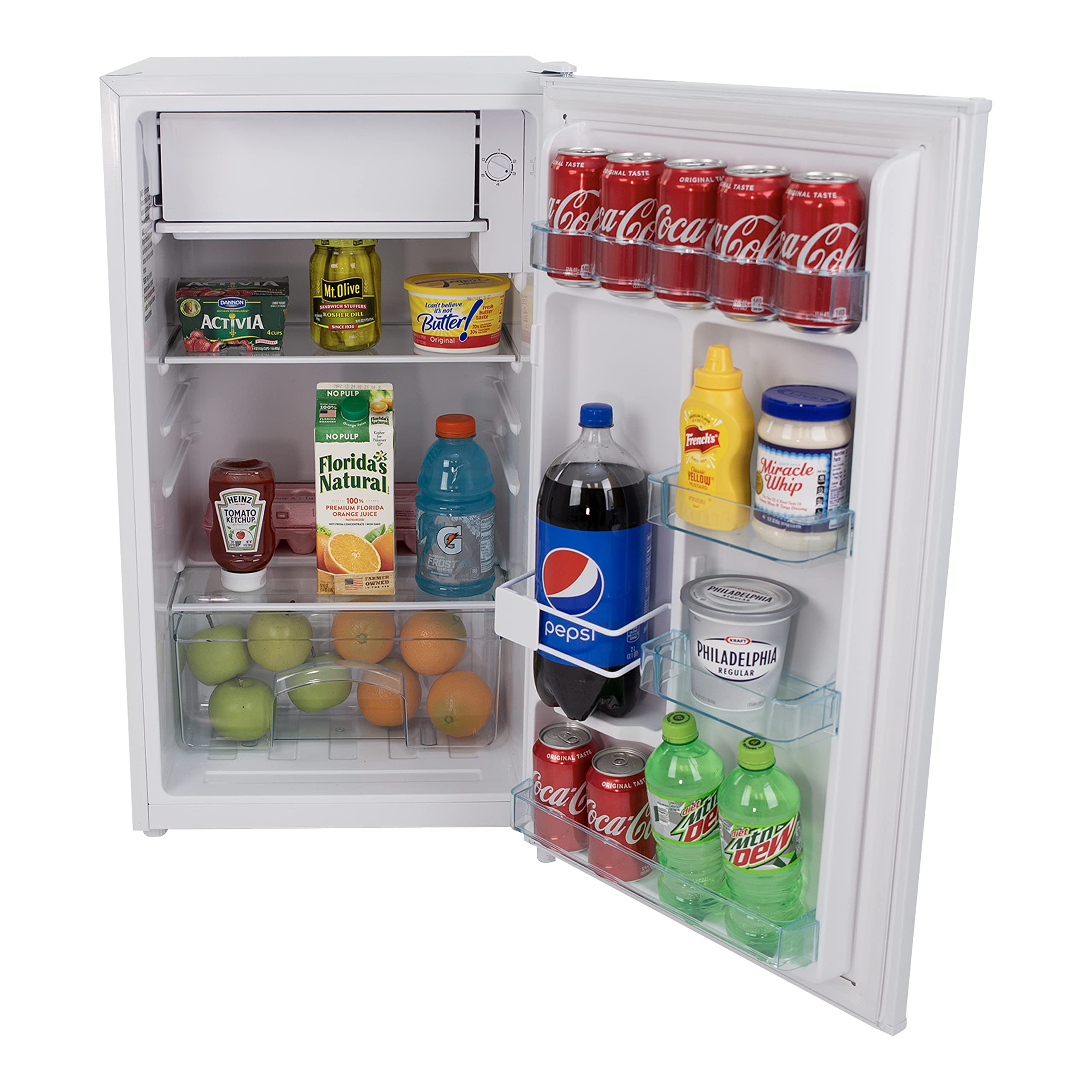 Avanti RM3306W 3.2 Cu.Ft Mini Compact Refrigerator - Energy Efficient Small Fridge with Reversible Door, Adjustable Shelves & Temperature Control - Perfect for Dorm, Office, Bedroom or Small Spaces (White)