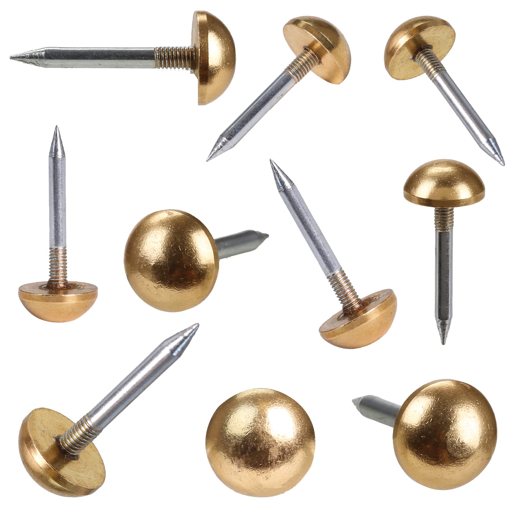 Vintage Solid Brass Upholstery Tacks - 1/2