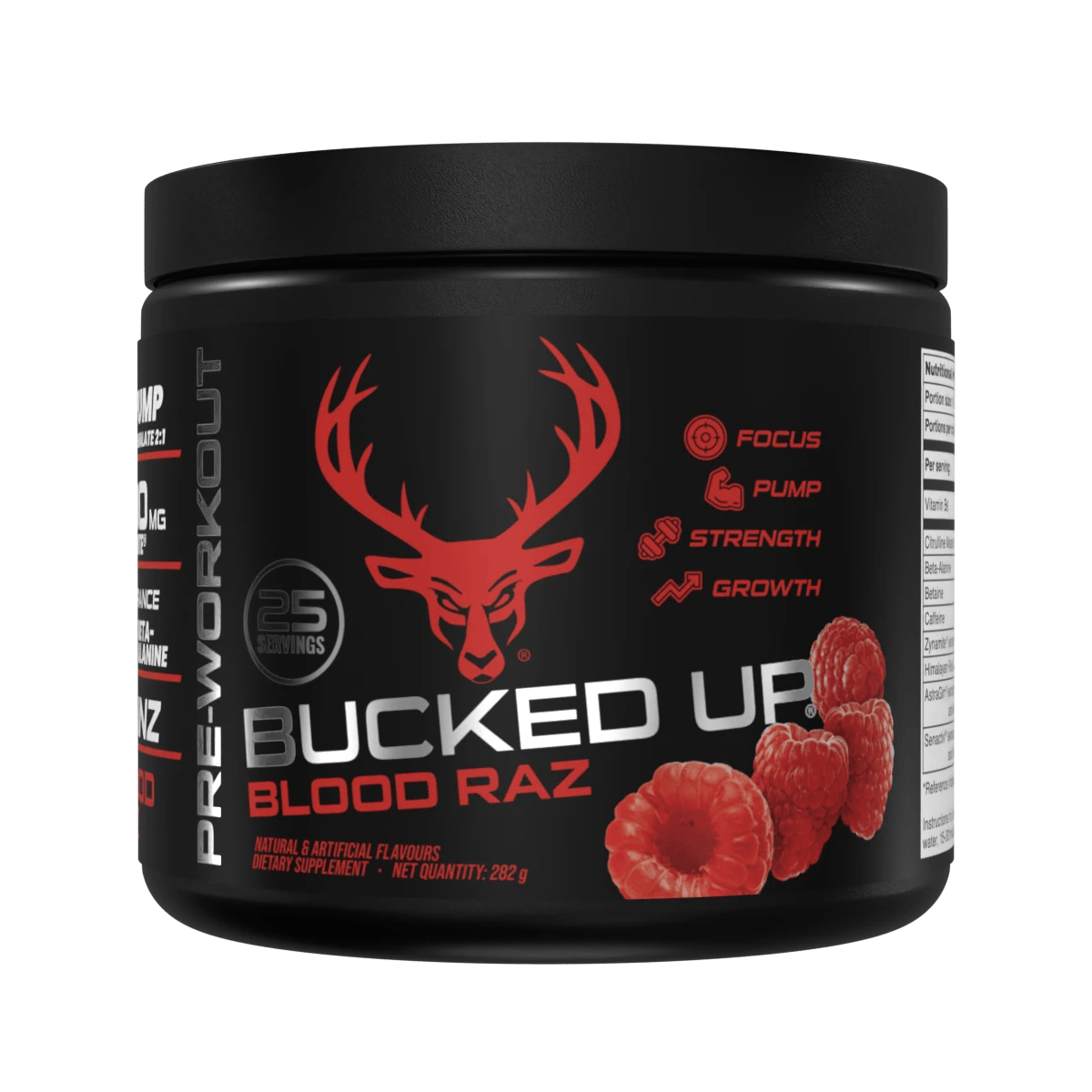 Bucked Up Pre Workout Supplement - 25 Servings (282g) for Energy, Focus & Muscle Pump - Ideal for Gym, Weightlifting & CrossFit Training