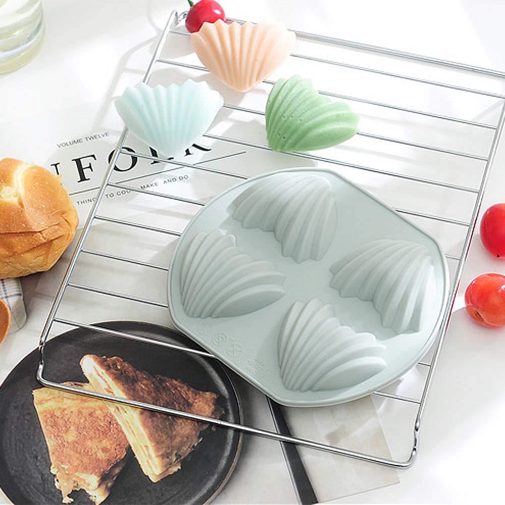 CANDeal 4-Pack Seashell Shaped Silicone Molds for Chocolate, Candy, Jelly, Soap & Madeleine Cakes - Reusable Baking Molds for DIY Desserts, Party Treats & Home Decor