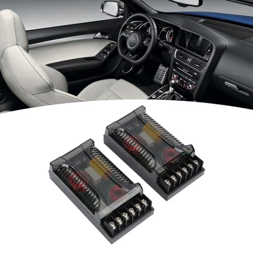 2-Way Car Audio Crossover Frequency Divider - 2Pcs Universal Speaker Crossover with Overcurrent Protection & Heat Dissipation | For Car Audio Systems, Home Theater & Professional Speaker Setups