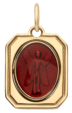 Genesis Pendant Necklace - 18K Gold Vermeil with Red & Blue Enamel - Elegant Jewelry Gift for Women - Perfect for Weddings, Anniversaries & Special Occasions