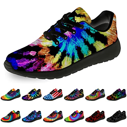 Tie Dye Running Shoes for Women & Men - Comfortable Walking Tennis Sneakers for Jogging & Sports - Perfect Gift for Athletes & Fitness Lovers - Ideal for Gym, Outdoor Activities & Casual Wear