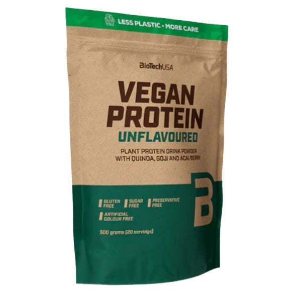 BioTechUSA Vegan Protein Powder - Plant-Based, Unflavored, 500g for Muscle Recovery & Post-Workout Nutrition | Ideal for Smoothies, Baking & Vegan Fitness Enthusiasts