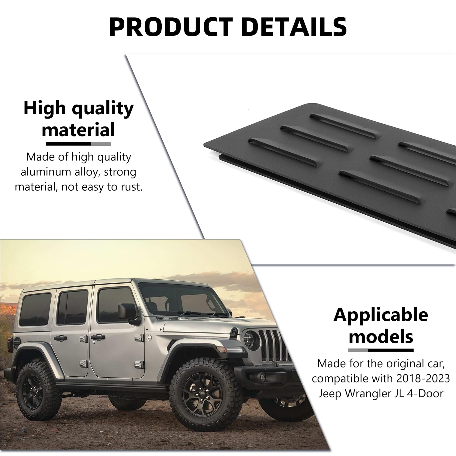 JL Rear Window Glass Louvers Cover Air Vent Trim for 2018-2023 Jeep Wrangler JL 4-Door - Exterior Accessories for Off-Road & Adventure Style Enhancement
