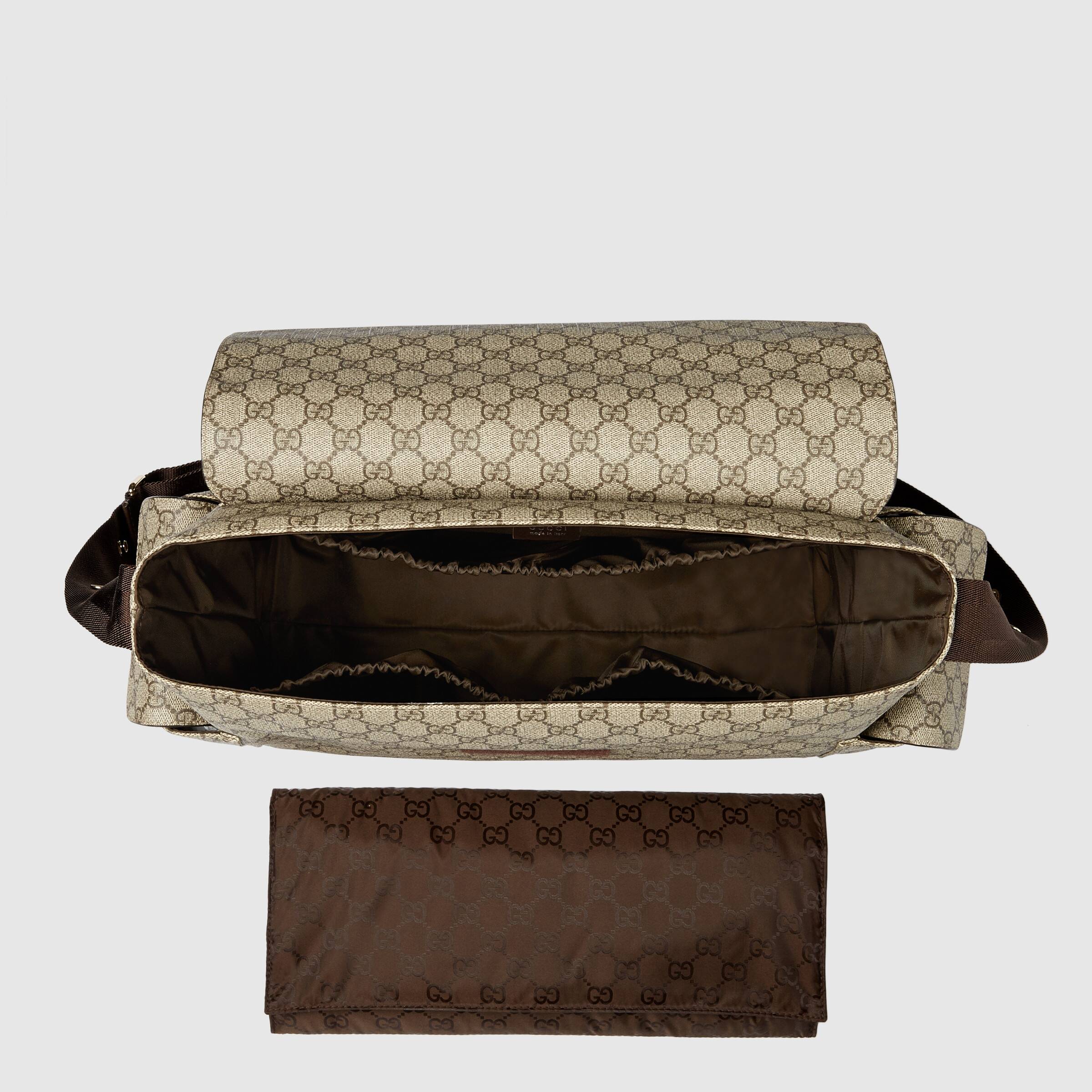 Gucci GG Plus Diaper Bag in Beige & Ebony - Stylish Designer Baby Bag for Moms, Perfect for Travel, Shopping & Everyday Use