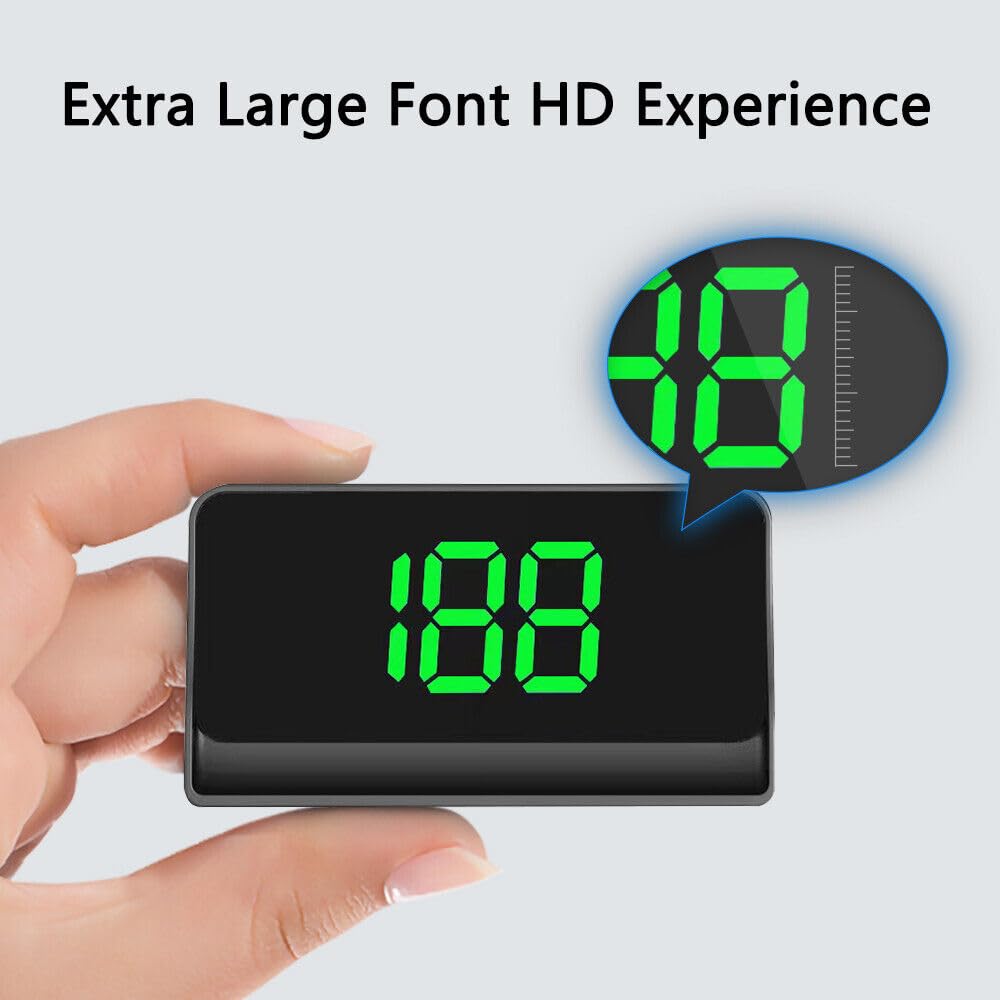 Universal Car HUD Digital Speedometer MPH Plug and Play - Windshield Mounted Car Speed Display for Enhanced Driving Safety and Convenience