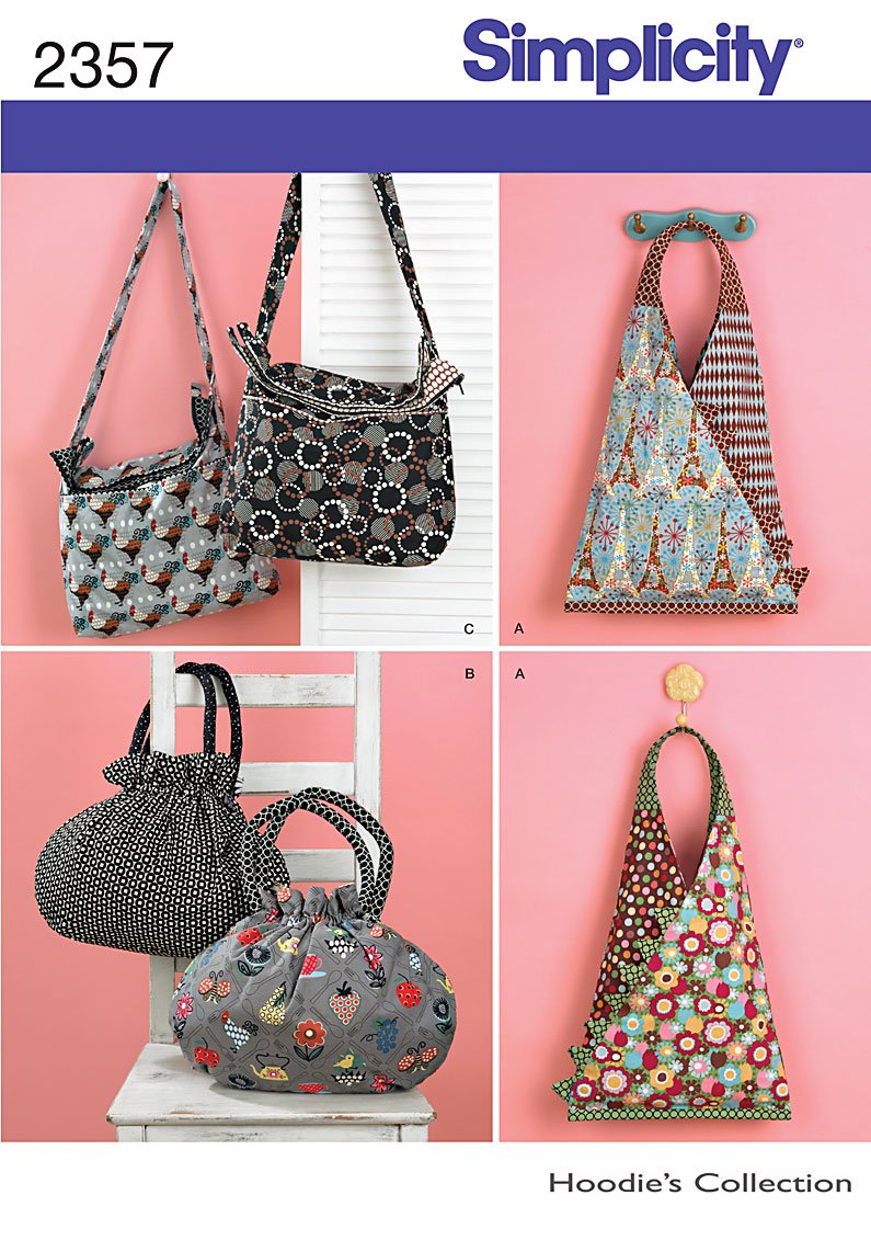Simplicity Hoodie's Collection Pattern 2357 Women's Bags and Purses - Fashionable Crossbody & Shoulder Bags for Everyday Use, Work, and Travel