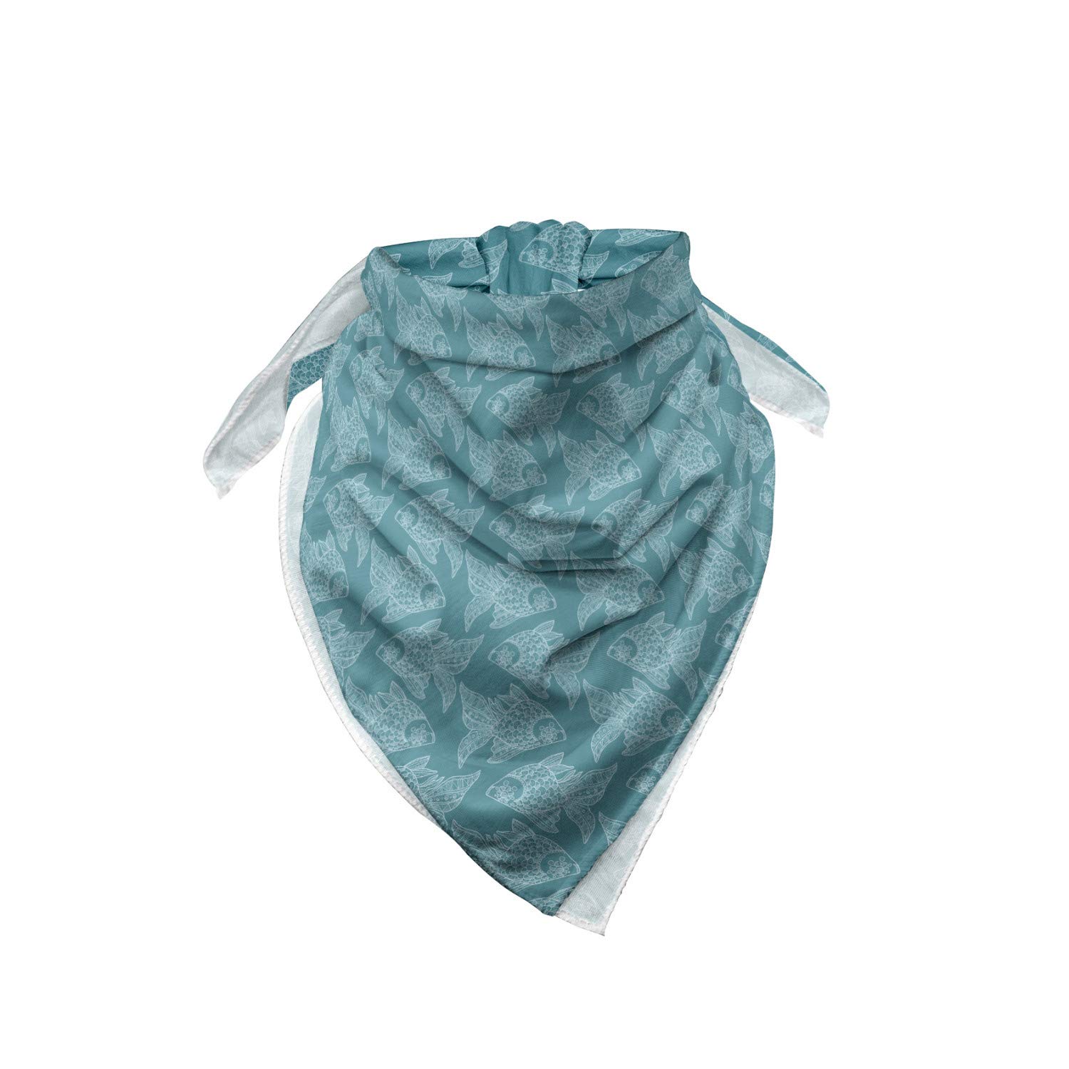 Ambesonne Nautical Bandana - Japanese Style Ornate Fish Print Unisex Headscarf & Neck Tie for Men Women | Perfect for Beach, Boating, Summer Fashion & Outdoor Activities