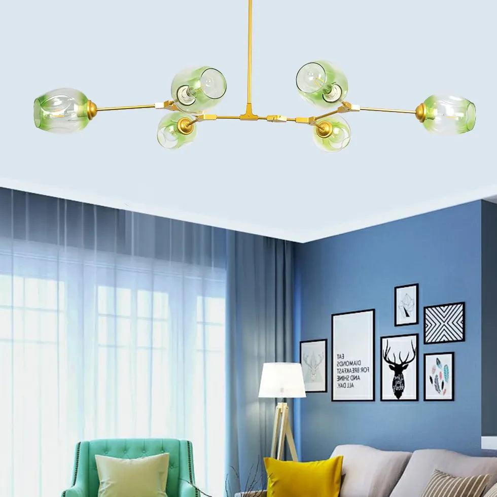Modern Minimalist Transparent Glass Ball Chandelier - Elegant Ceiling Light Fixture for Living Room, Dining Room, and Bedroom Decor