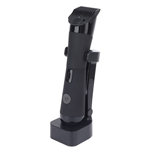 Waterproof Body Hair Trimmer for Men with Charging Dock - Rechargeable Pubic, Chest & Back Shaver for Home & Travel Use - Perfect for Grooming, Manscaping & Personal Care