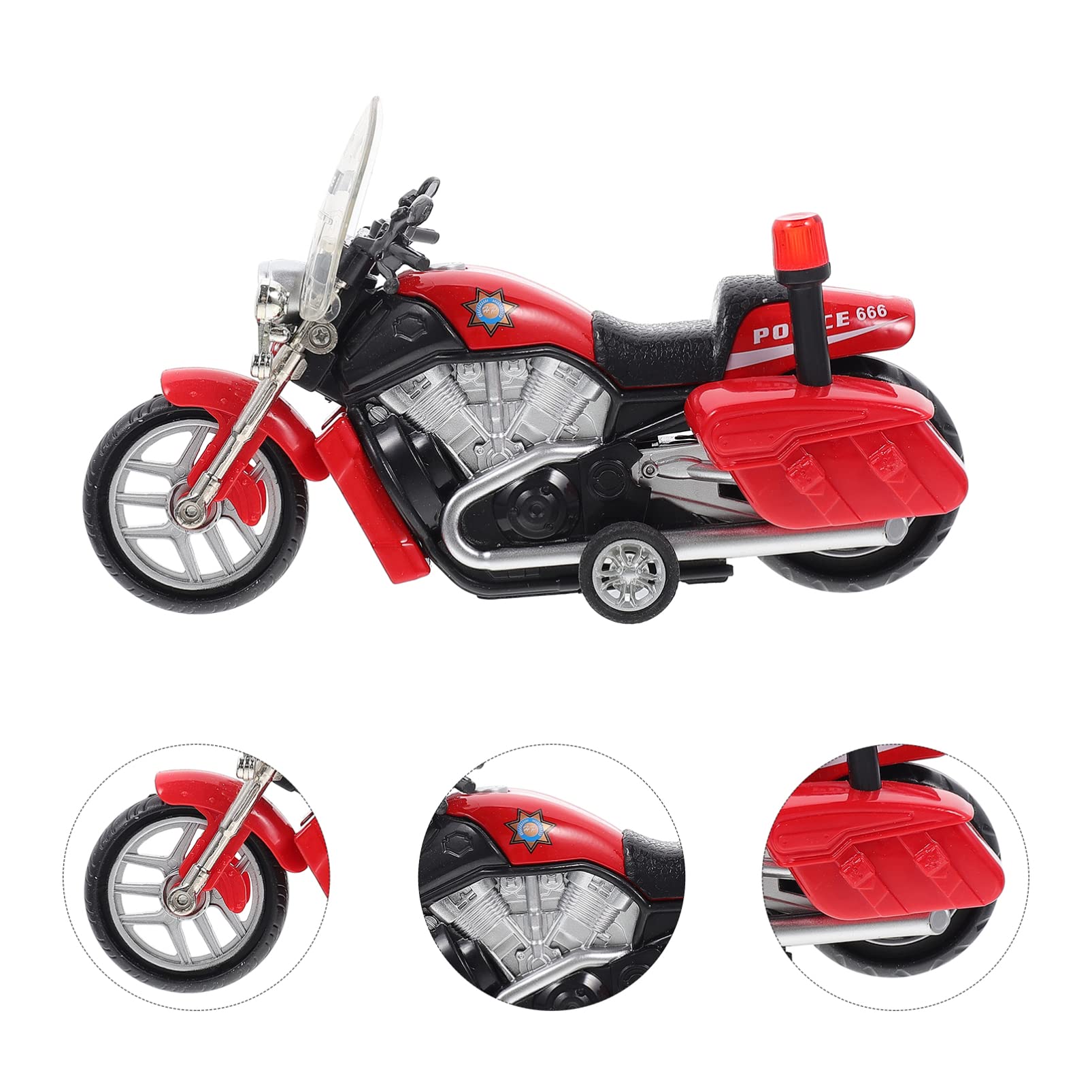 iBasenice Pull-Back Motorcycle Toy - Realistic Police Motorbike Model, Mini Simulation Bike Toy for Kids, Fun Pull-Back Car Toys for Boys & Girls | Perfect for Pretend Play, Birthday Gifts & Collectibles