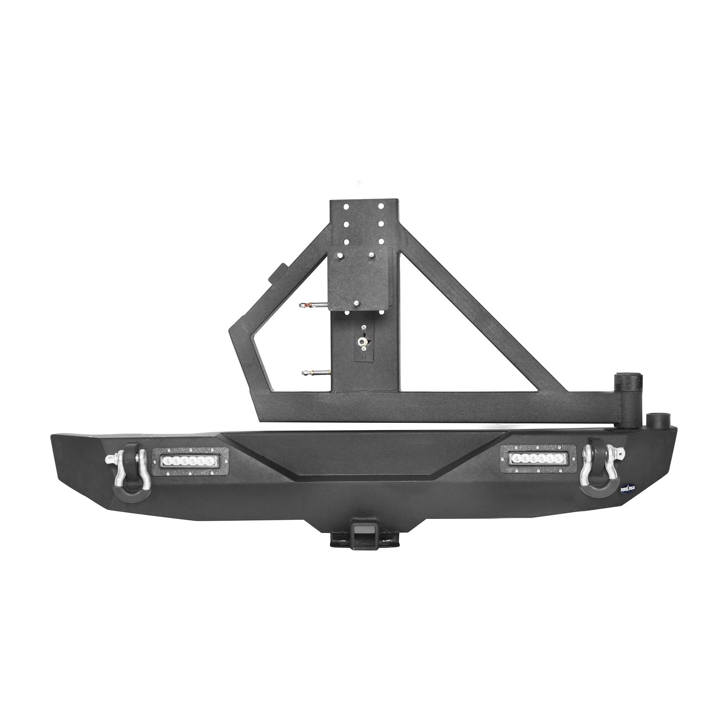 u-Box Heavy Duty Rear Bumper with Swing-Away Tire Carrier & LED Lights for 2007-2018 Jeep Wrangler JK & JKU (2 Door & 4 Door Models) - Off-Road Adventure & Trail Riding Accessory