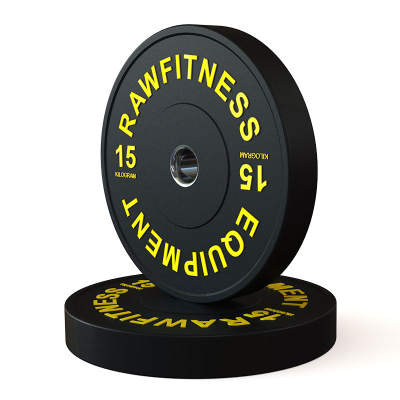 Premium 15KG Pair Black Bumper Plates - Olympic Weightlifting, CrossFit, Home Gym Strength Training