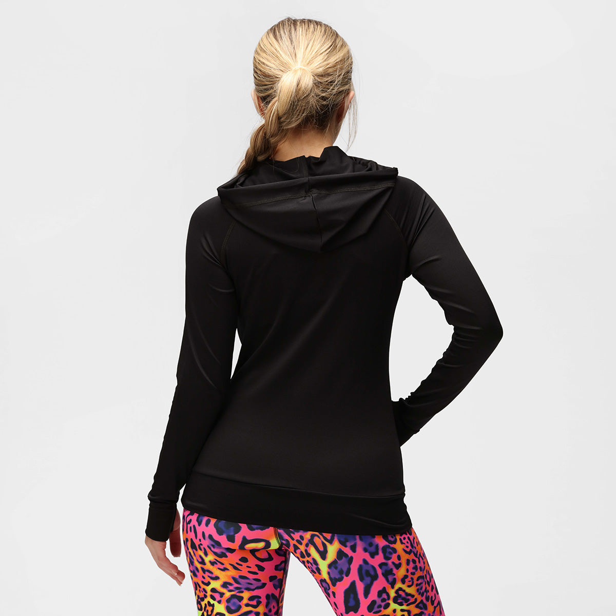 TKB Women's Stylish Jet Black Zip-Up Hoodie - Cozy & Trendy for Casual Wear, Gym, and Outdoor Activities