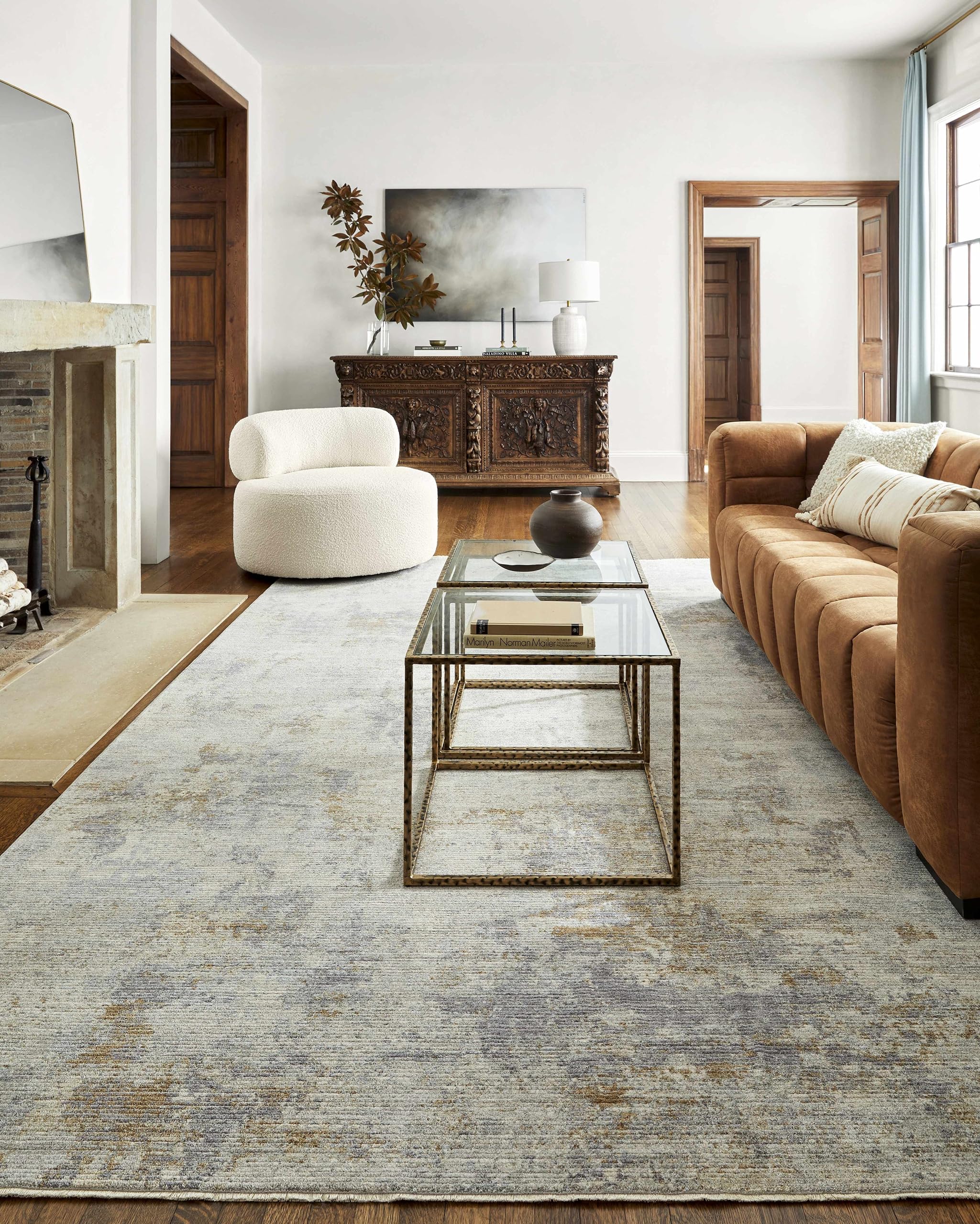 Hauteloom Deka Soft Modern Round Area Rug for Living Room and Bedroom - 5'3