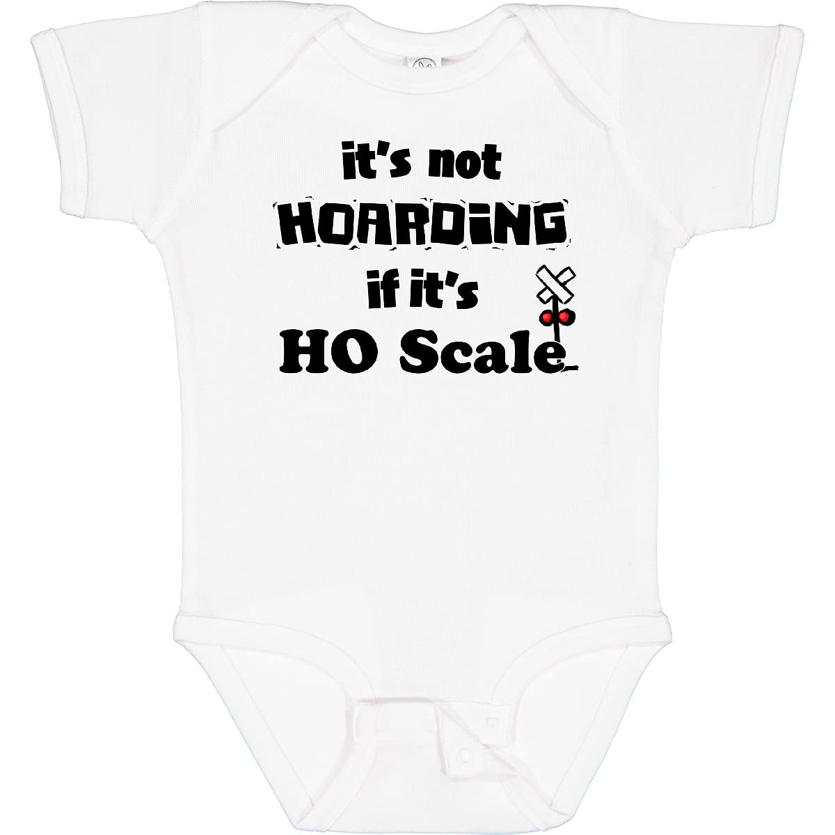 Inktastic It's Not Hoarding If It's HO Scale Baby Bodysuit - Cute Train Enthusiast Outfit for Infants & Toddlers - Perfect for Playdates, Train Shows & Family Photos