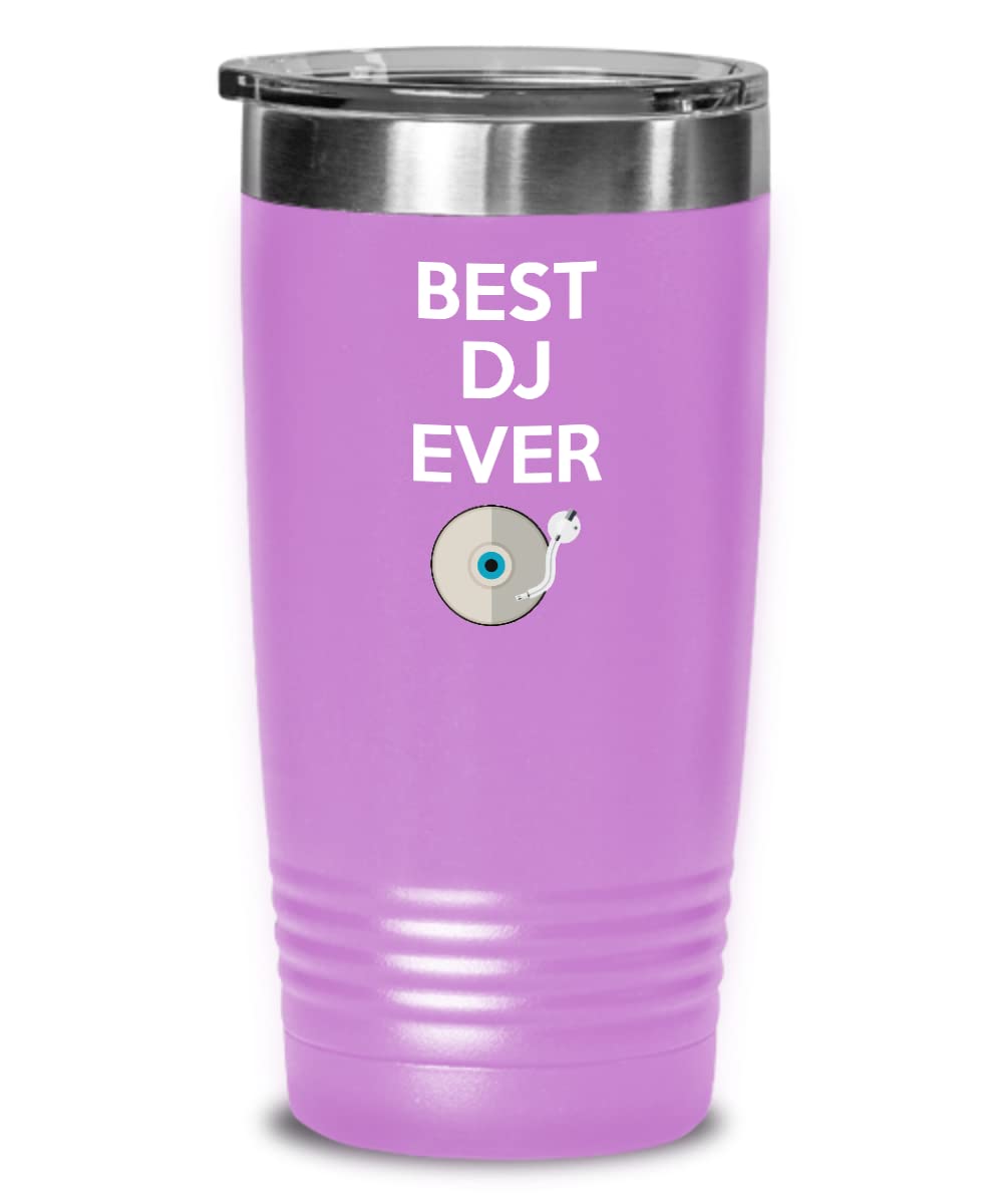 Best DJ Ever Funny Tumbler 20oz - Insulated Stainless Steel Cup with Lid & Straw, Perfect Gift for DJs, Musicians & Music Lovers - Great for Parties, Studios & Home Use (Magenta)