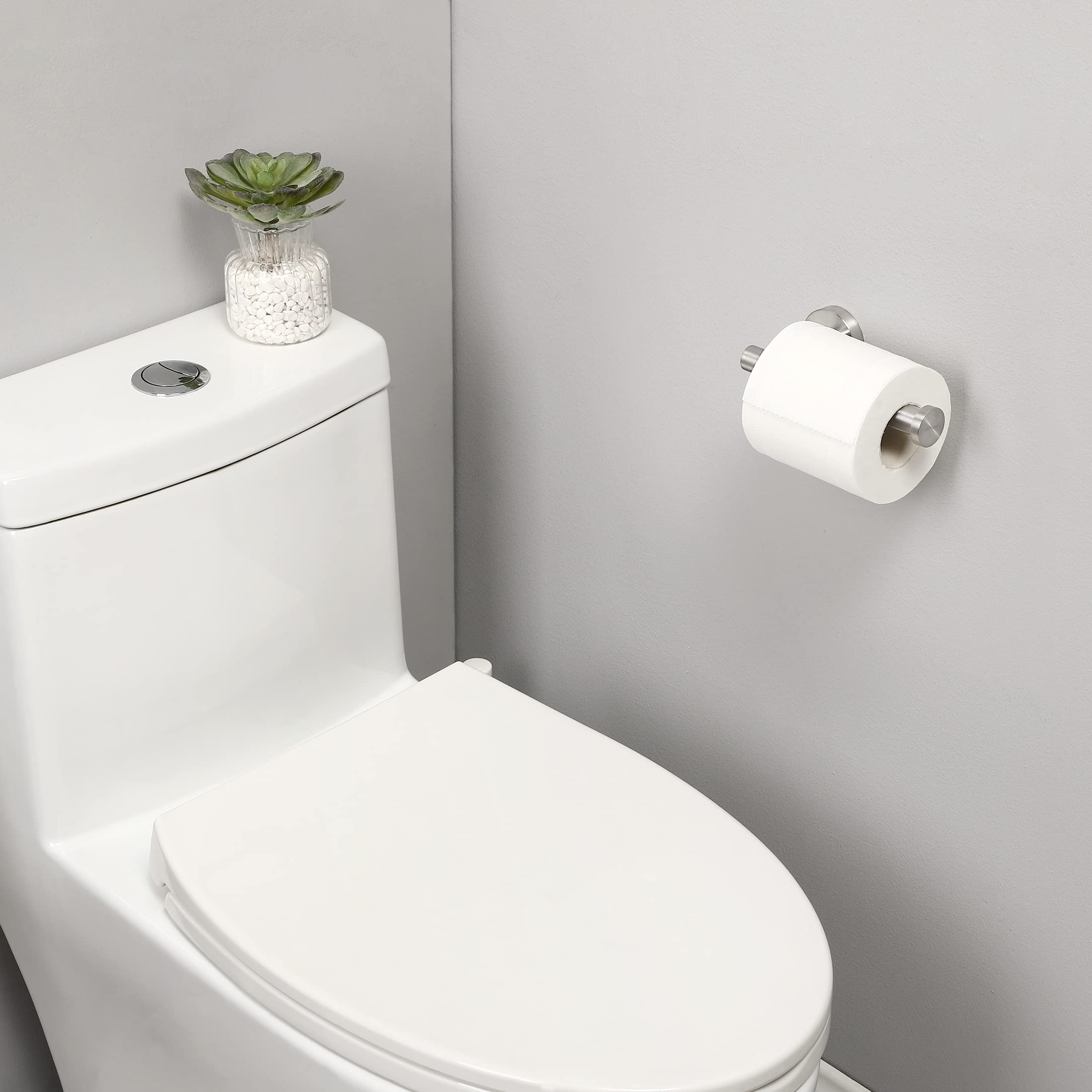 KES 2-Piece SUS304 Stainless Steel Bathroom Hardware Set - Wall Mounted Toilet Roll Holder & Towel Ring with Brushed Finish (LA202-23) | Durable Bathroom Accessories for Modern Homes & Luxury Hotels