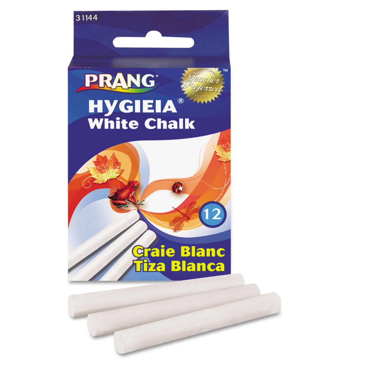 Prang Hygieia Dustless Board Chalk by Dixon Ticonderoga - Non-Toxic, Long-Lasting Classroom Chalk for Teachers & Students | Perfect for Whiteboards, Blackboards & Homeschooling