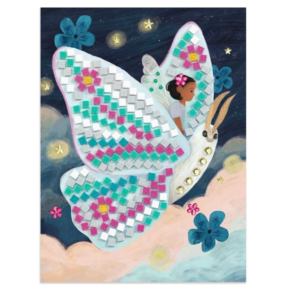Djeco Enchanted World Unicorn Mosaic Kit for Kids Ages 6+ | Creative Arts & Crafts Activity for Birthday Gifts & Home Decor